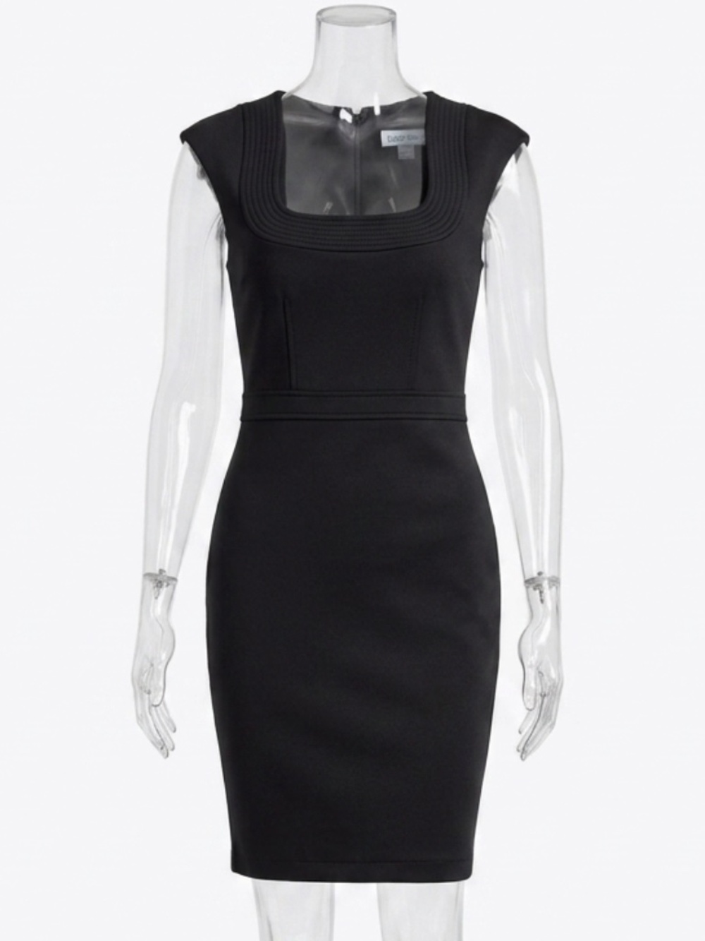 CALVIN KLEIN Scuba Crepe LBD Square Neck Sheath Dress Sleeveless Size 4